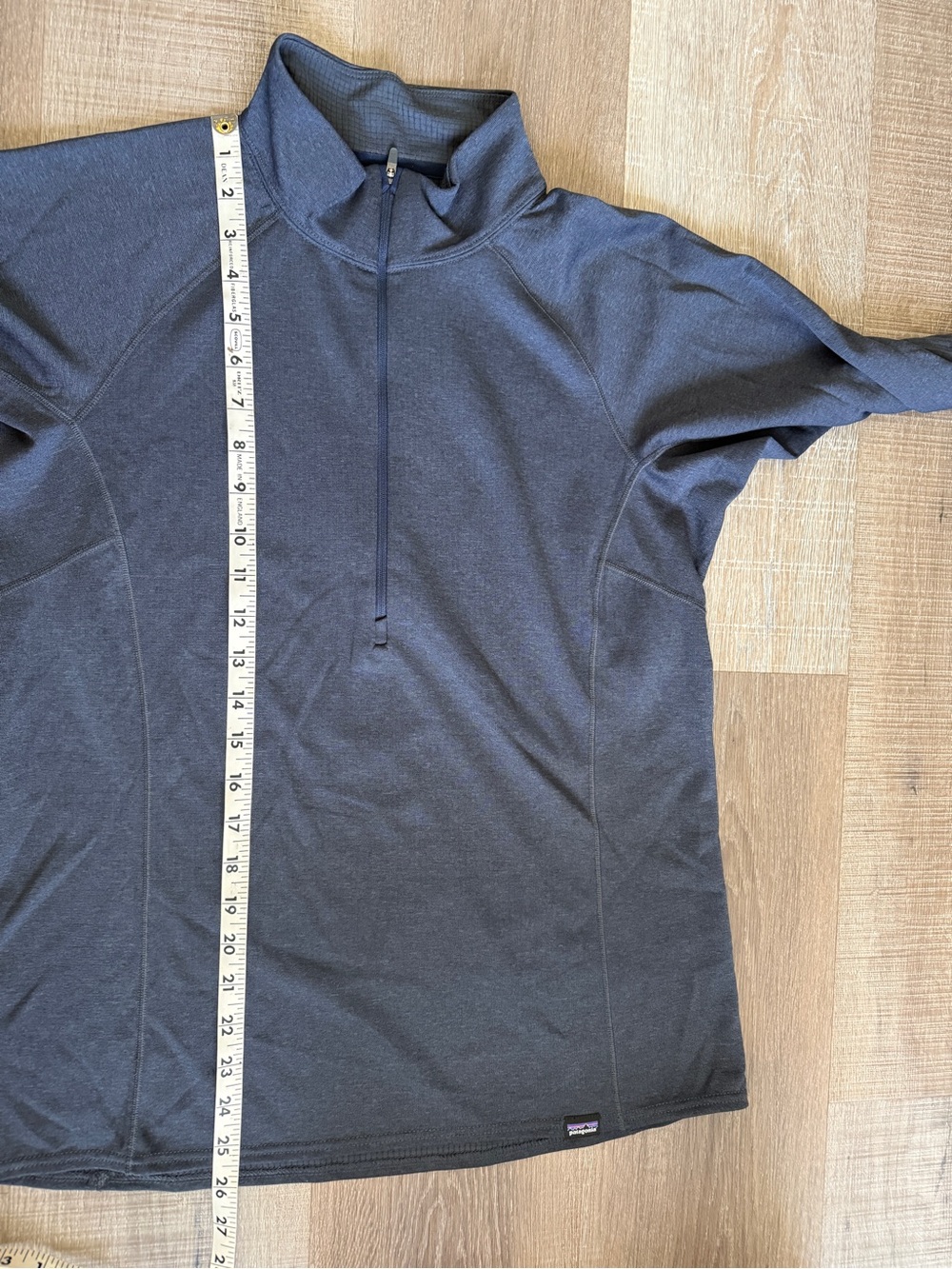 Patagonia Size M Blue/Gray Capilene Midweight 1/4 Zip Polartec Baselayer - Picture 9 of 9